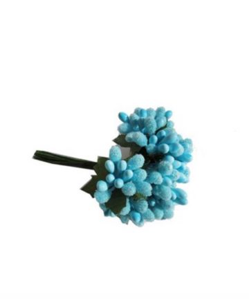 Künstliche Blume Knopse hellblau