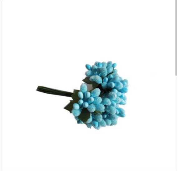 Künstliche Blume Knopse hellblau