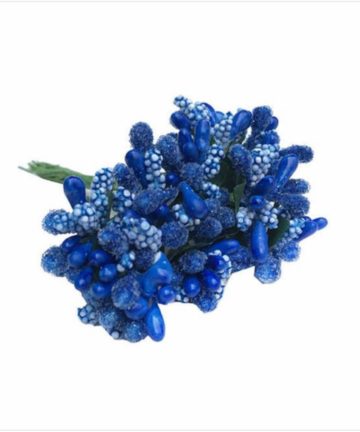 Künstliche Blume Knopsen dunkelblau