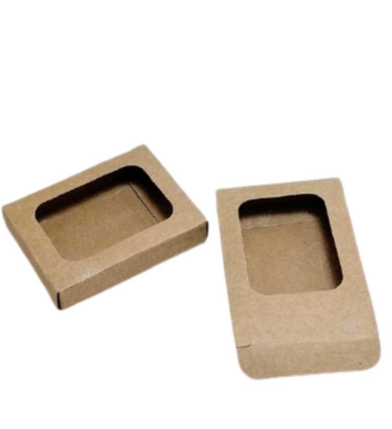 RYKOMO 100 Stück Kraftseifenschachteln – Leere Verpackungen Für Hausgemachte Seife (braun, 9,7 X 7,1 X 3 Cm)